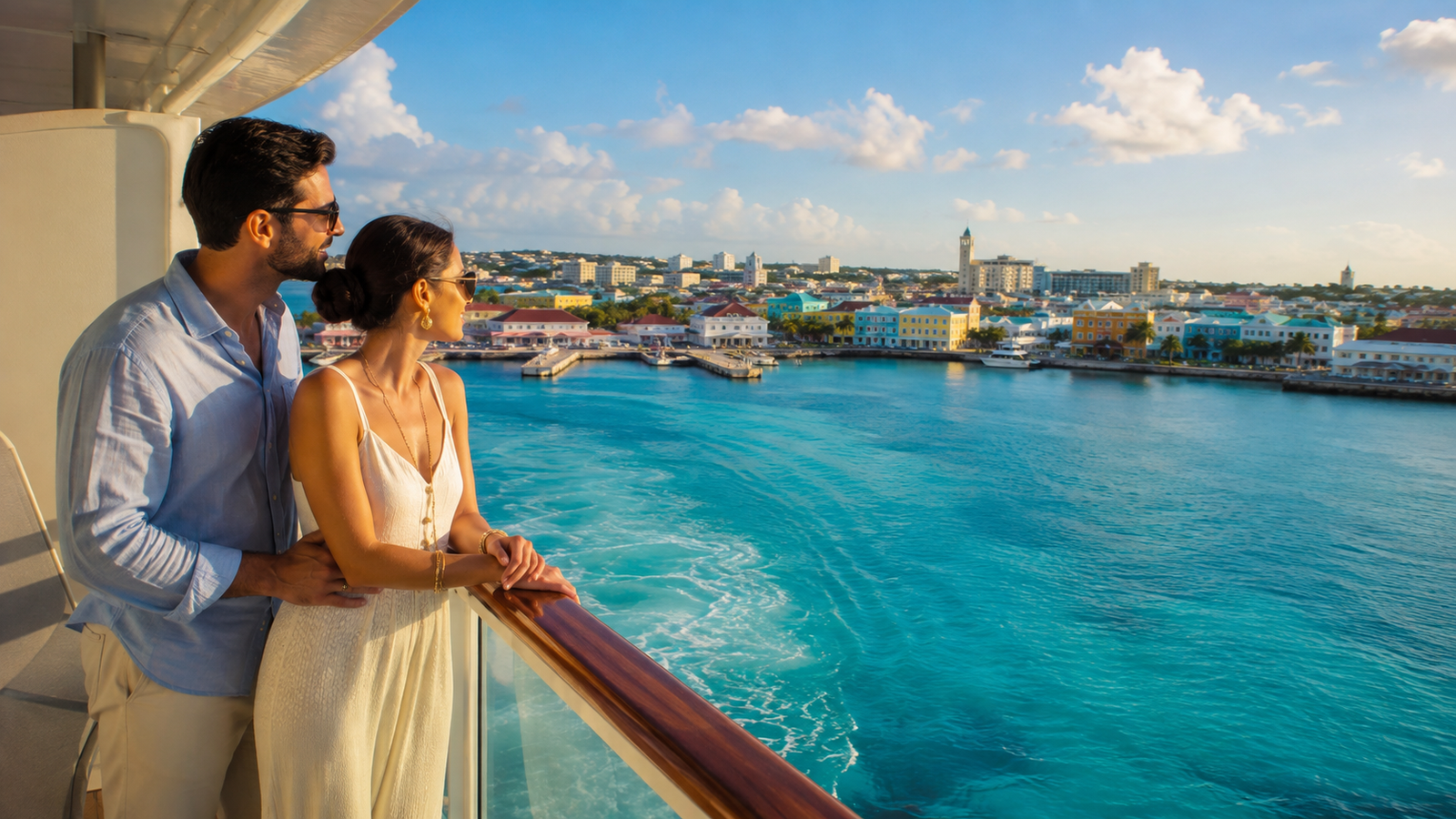 Nassau Bahamas seen from a cruise ship
