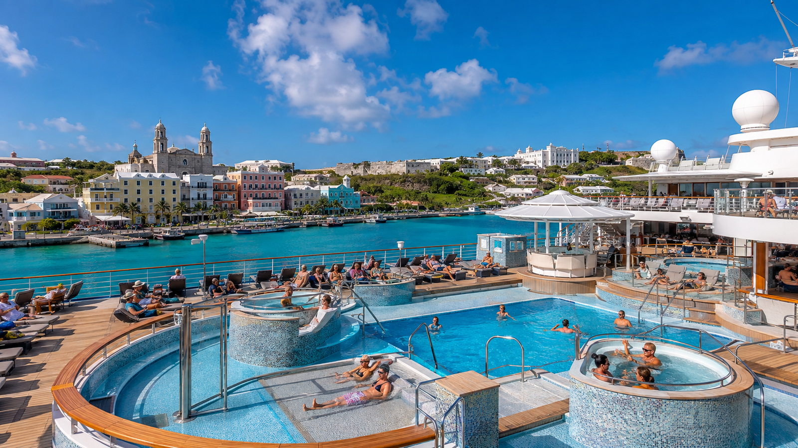 A cruise ship sailing near Bermuda