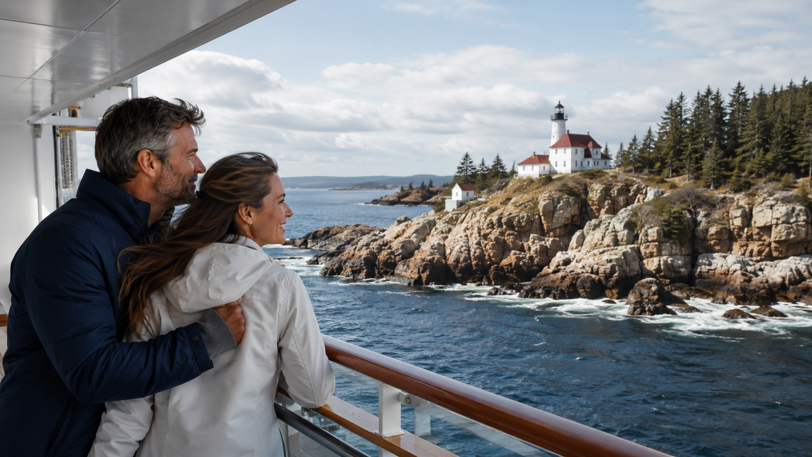 A cruise ship near Bar Harbor Maine