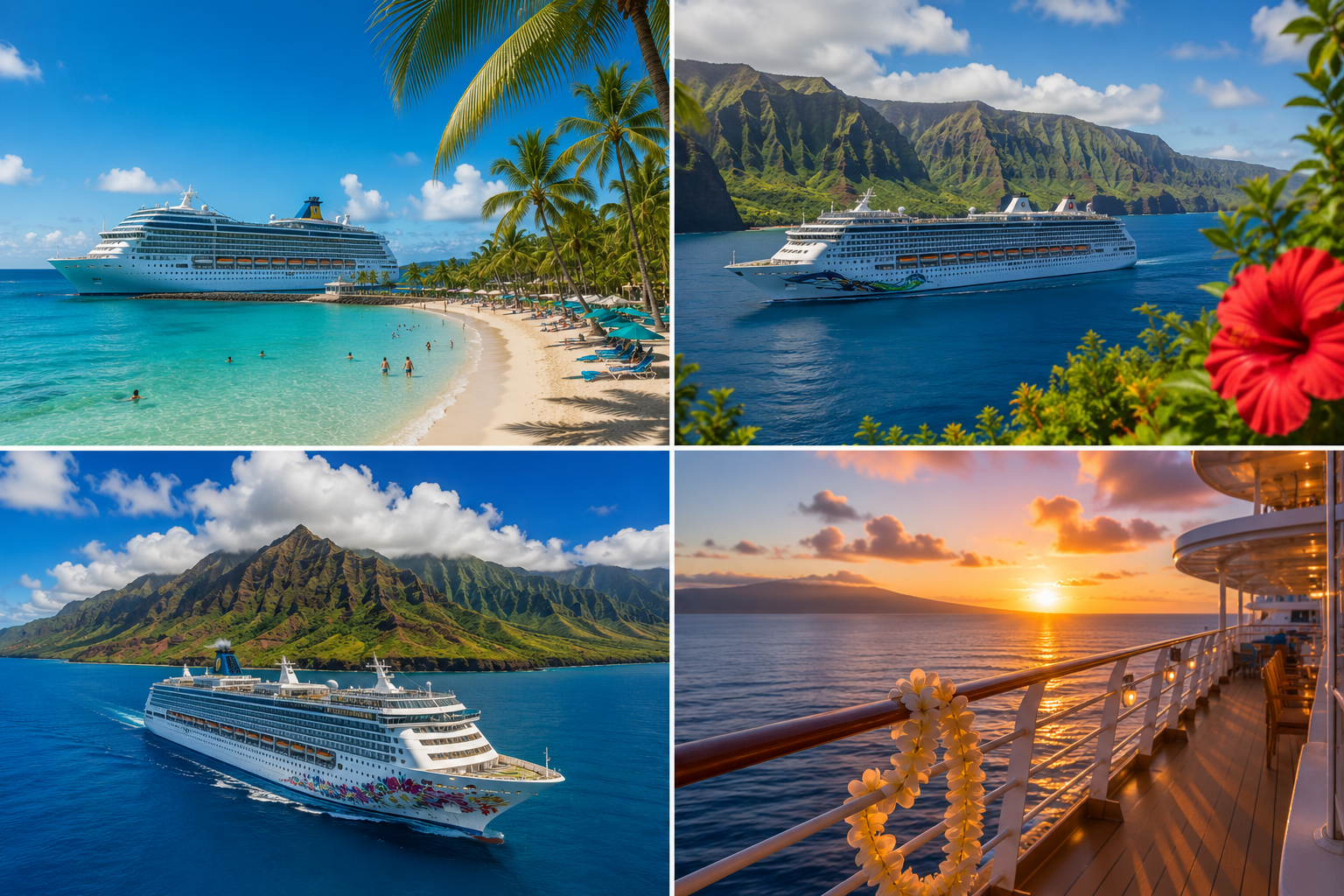 A cruise ship departing the West Coast for Hawaii