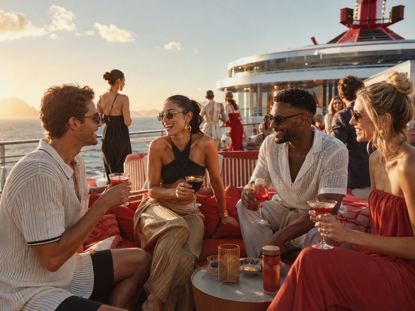 A Virgin Voyages ship at sea