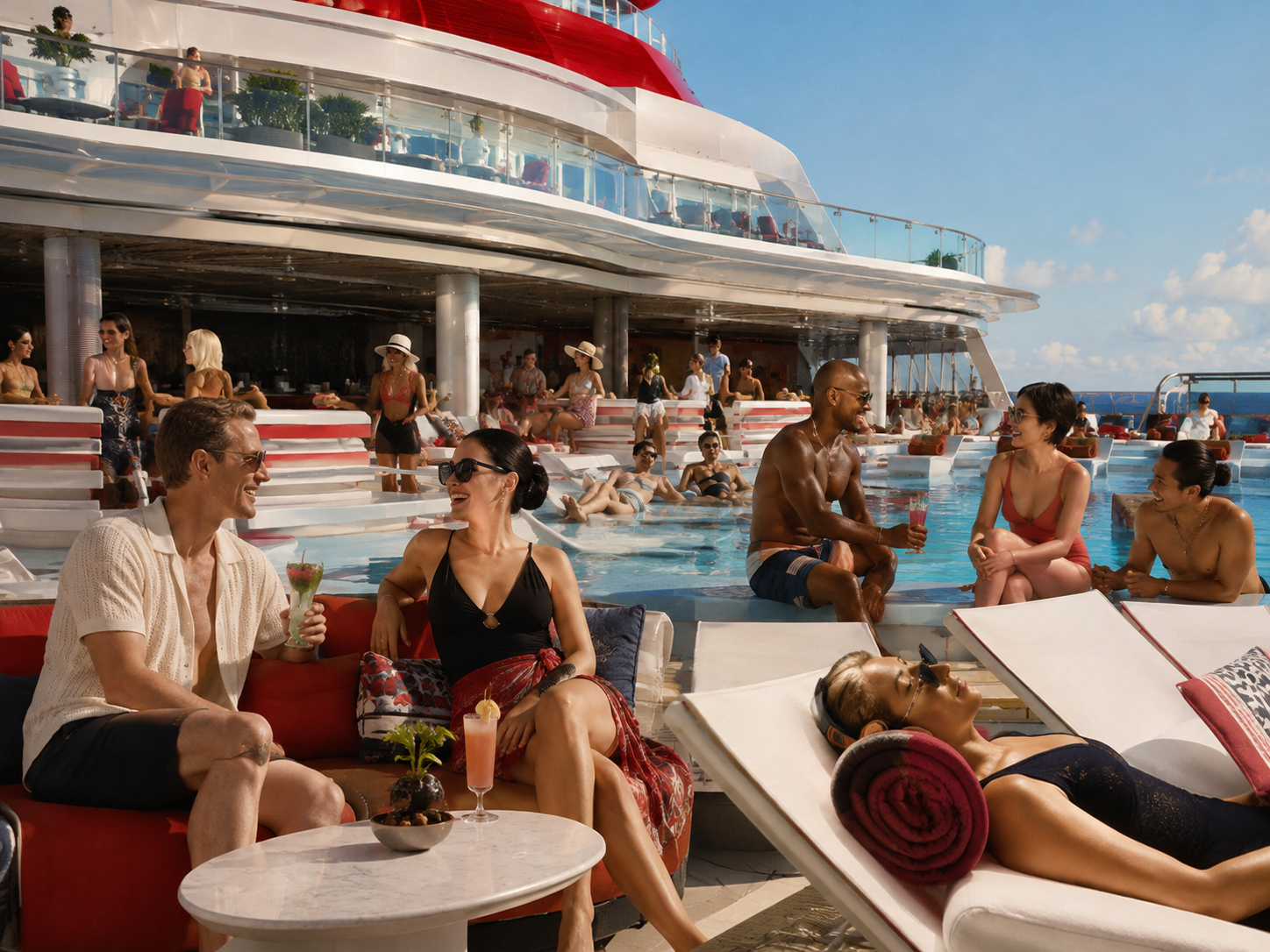 A tropical port visited by Virgin Voyages