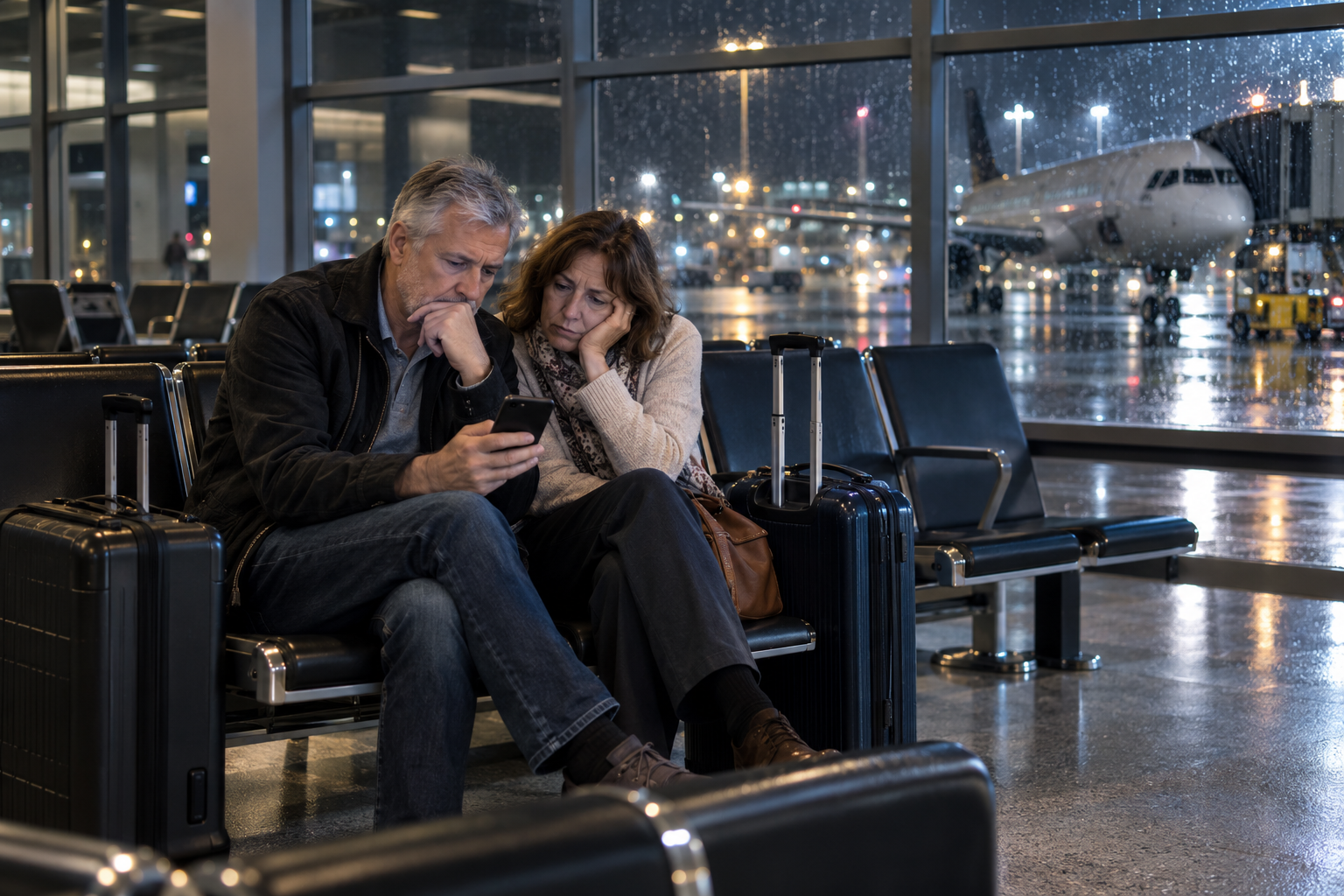 Checking the distance between an airport and a hotel on a map