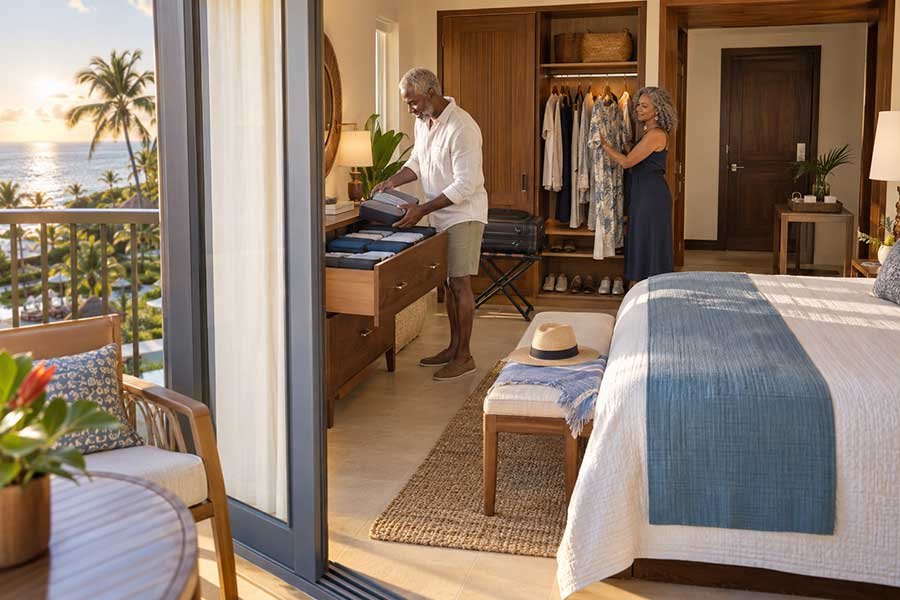 A traveler resting comfortably during an all-inclusive resort vacation