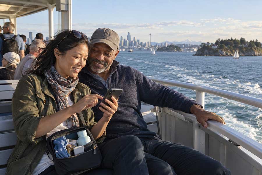 A traveler creating a meaningful memory on vacation
