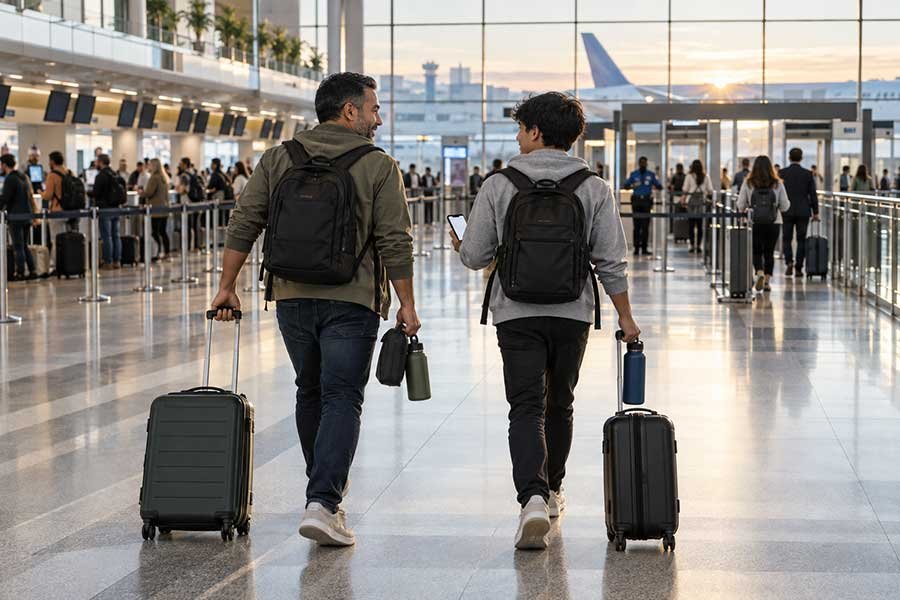 A traveler who successfully saved space, time, and money on a trip