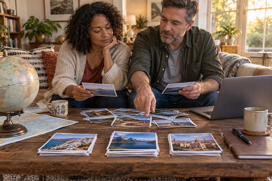 A traveler setting a travel budget before booking anything