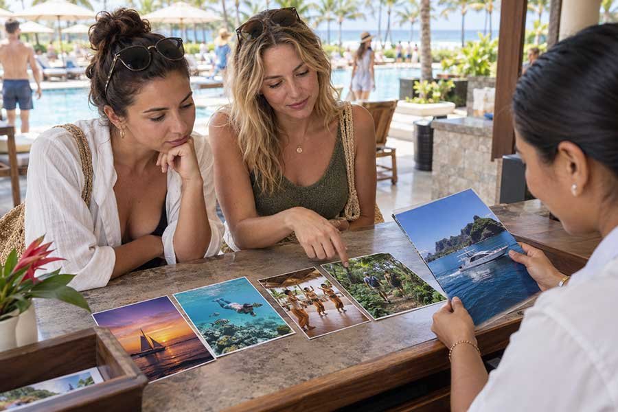 A traveler confirming tipping policy at an all inclusive resort