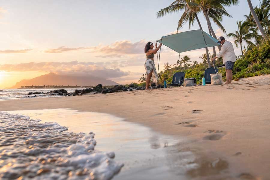 A relaxing beach vacation scene