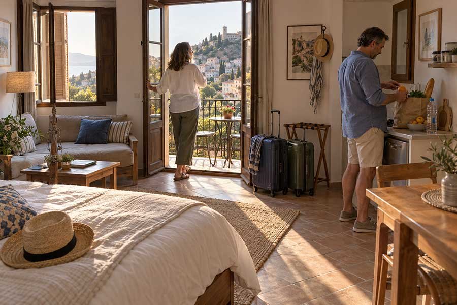 Traveler relaxing on a trip that balanced smart savings with a memorable splurge
