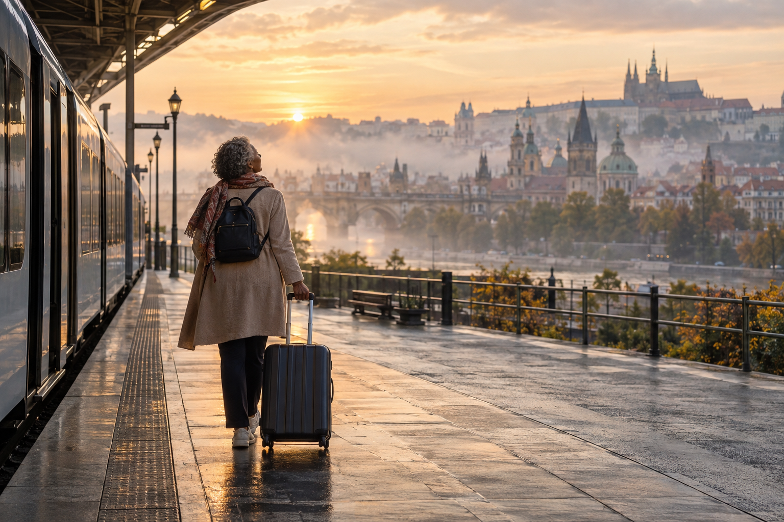 A traveler exchanging currency before an international trip