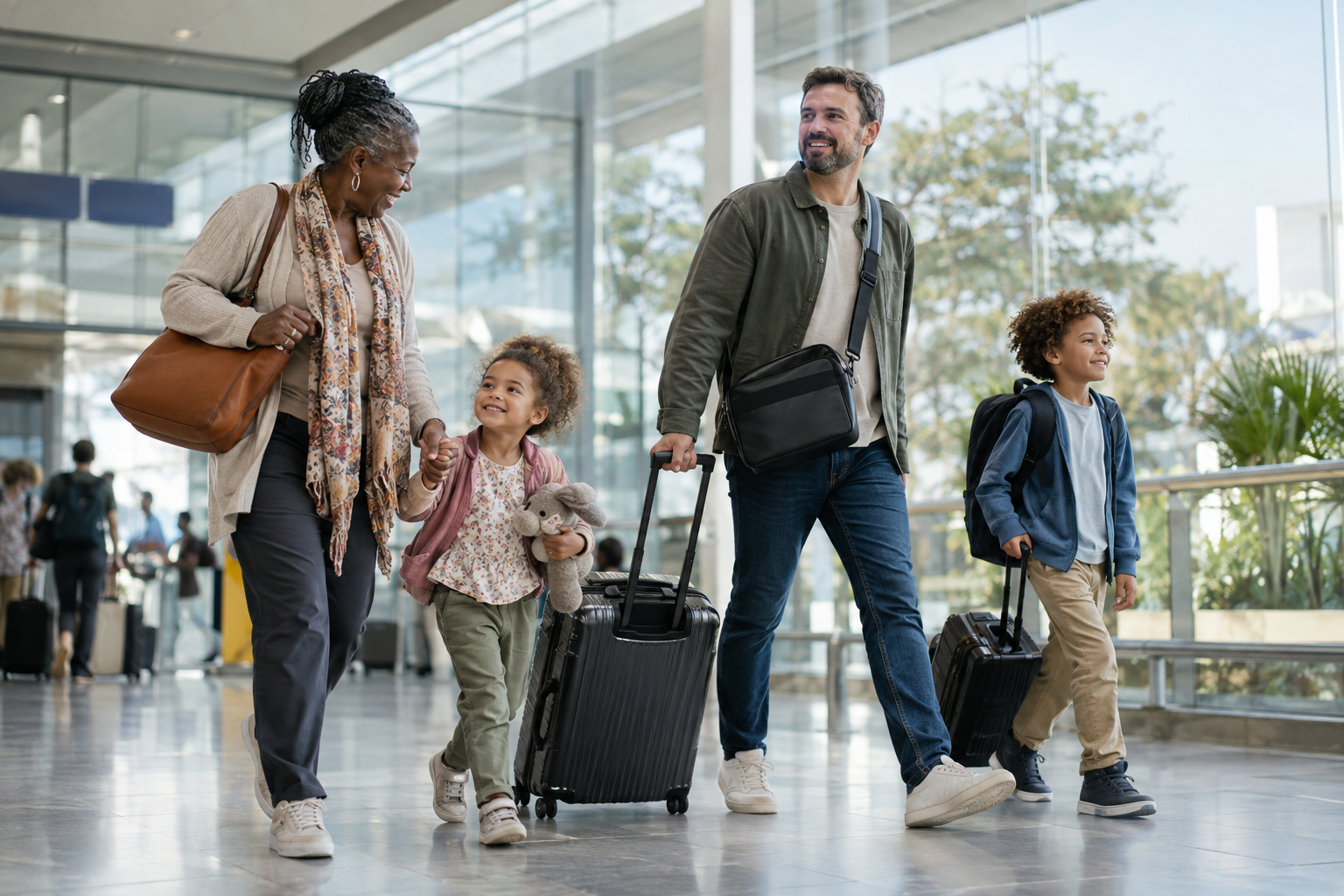 A parent signing a travel consent letter for a child