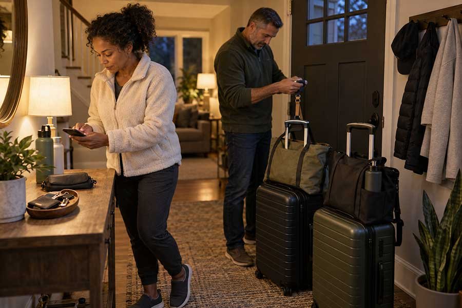 A traveler with real buffer time built into their travel day