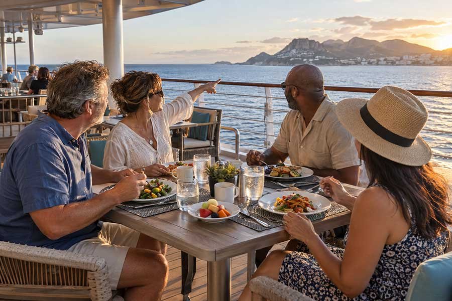 Comfortable cruise cabin serving as a home base for the whole trip