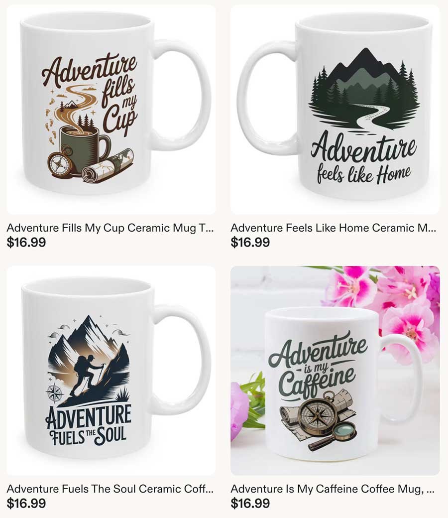 Coffee mug from our travel store on Etsy