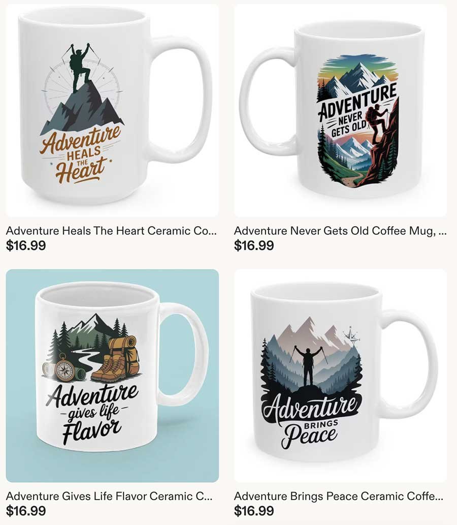 Coffee mug from our travel store on Etsy