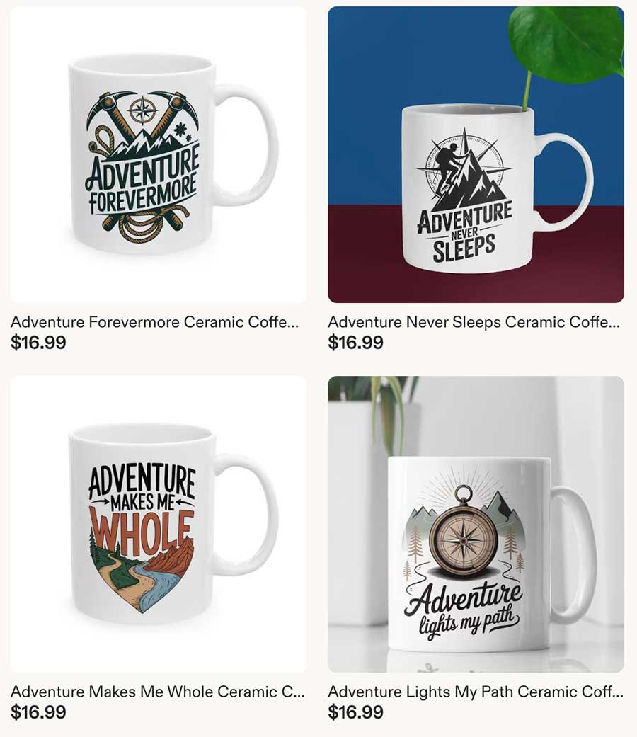 Coffee mug from our travel store on Etsy