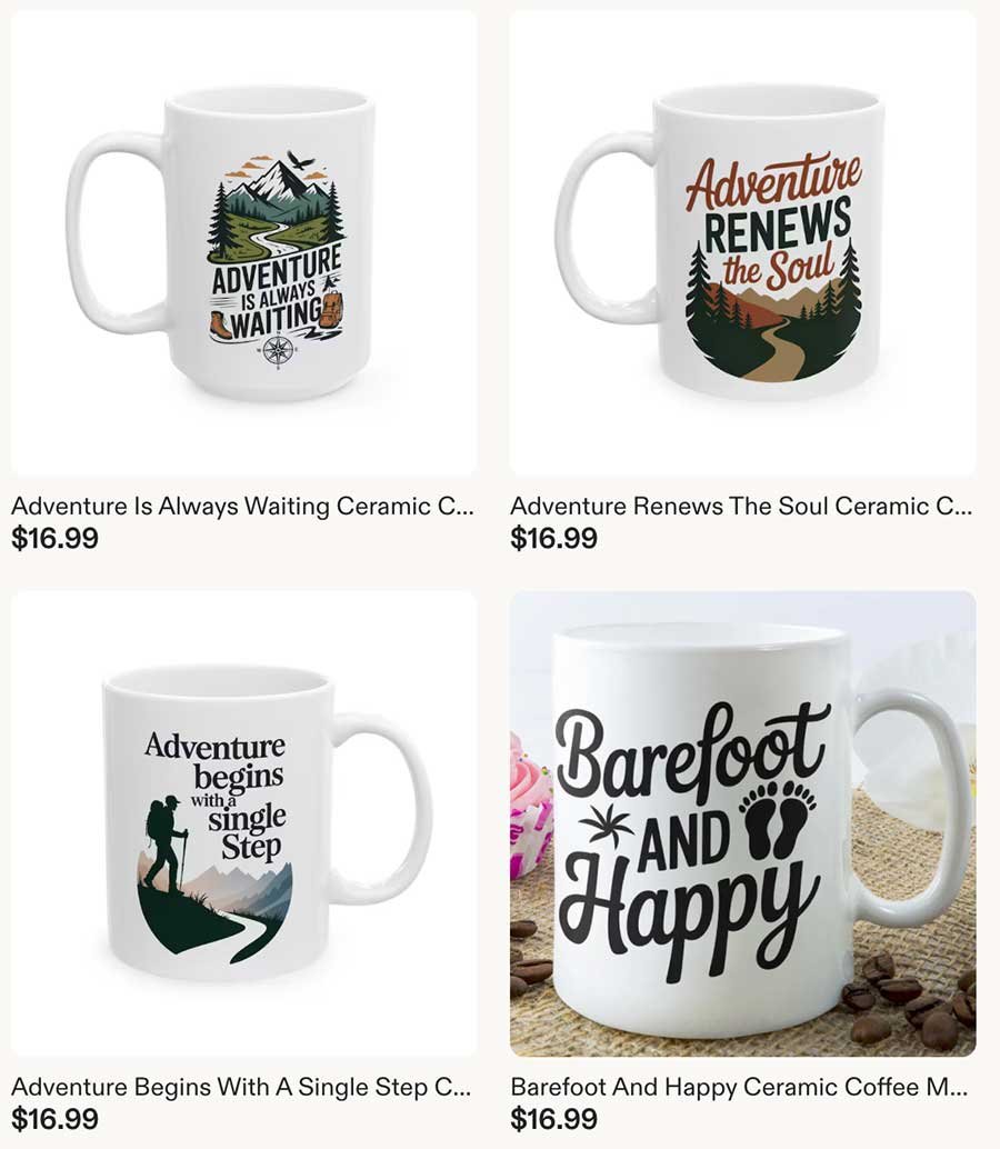 Coffee mug from our travel store on Etsy