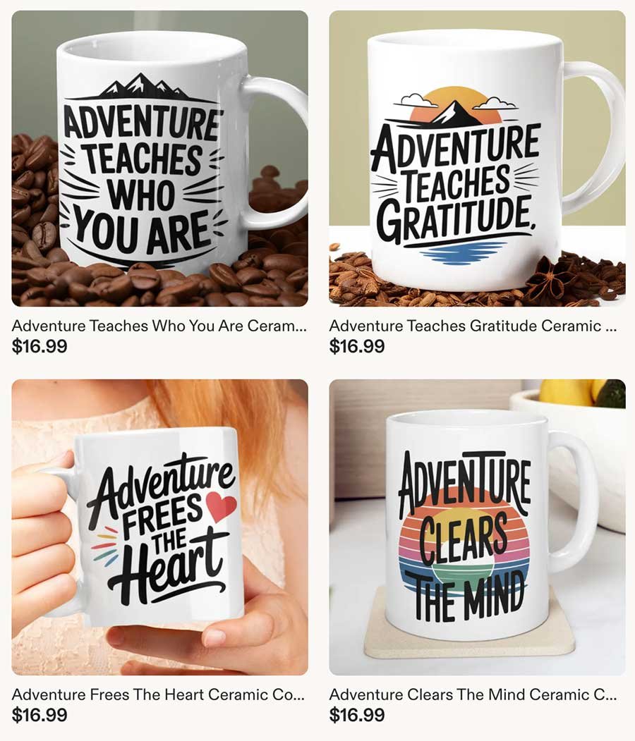 Coffee mug from our travel store on Etsy