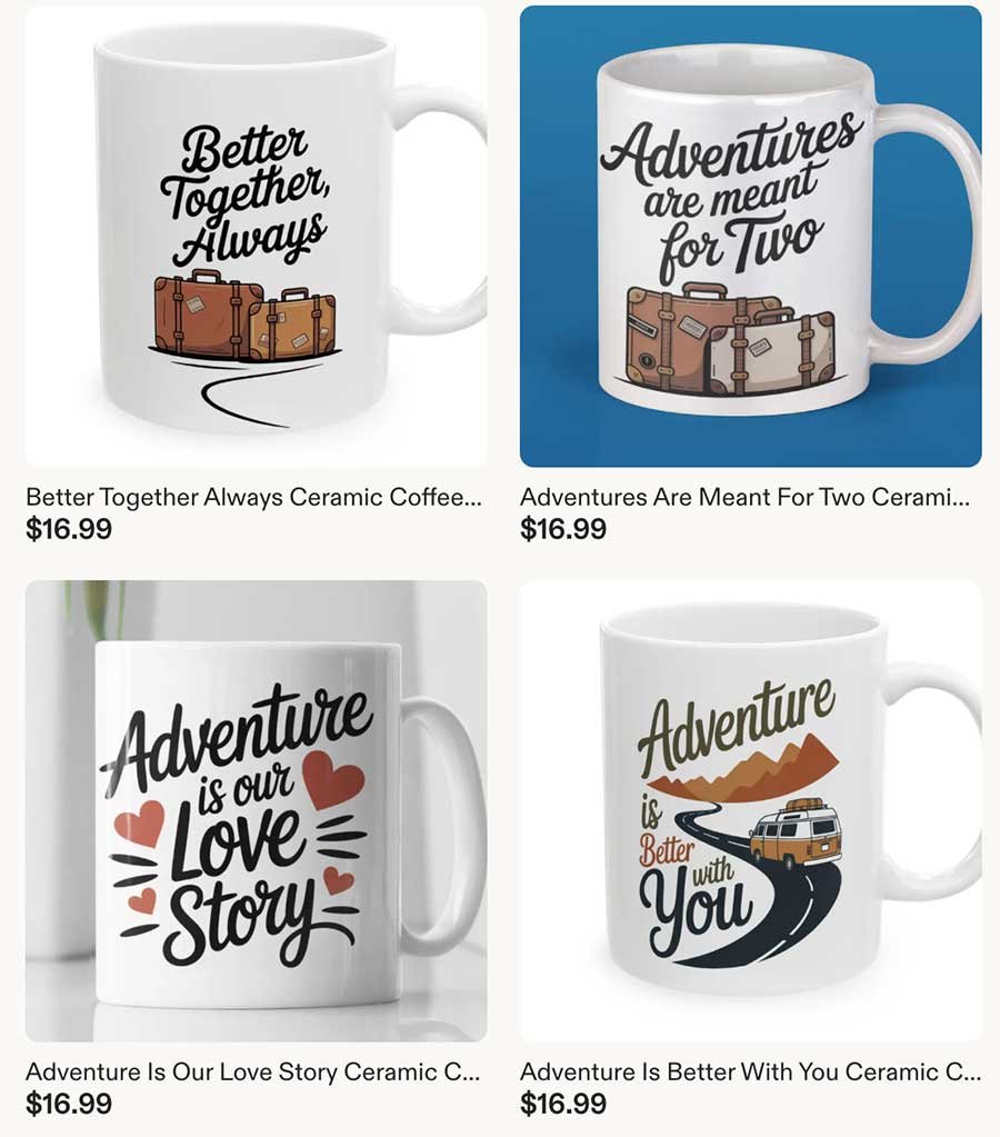 Coffee mug from our travel store on Etsy